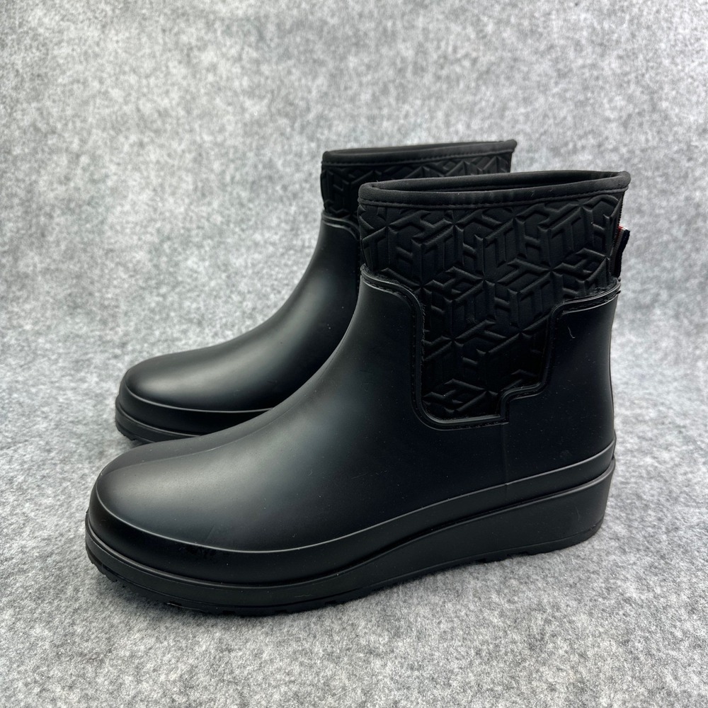 Tommy Hilfiger Benio Black Faux Fur Lined Rain Boots Womens 10M TWBENIO - Picture 3 of 13